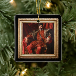 Royal Portrait Custom Personalized Photo Ornate Ceramic Ornament