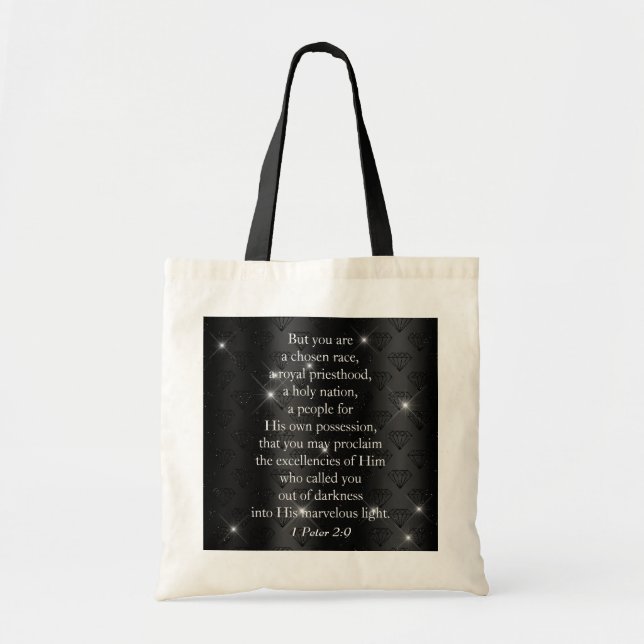 Royal Priesthood Bible Scripture Elegant Tote Bag (Front)