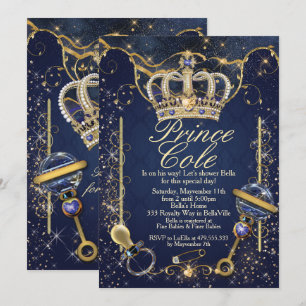 Royal Prince Baby Boy Shower Invitations