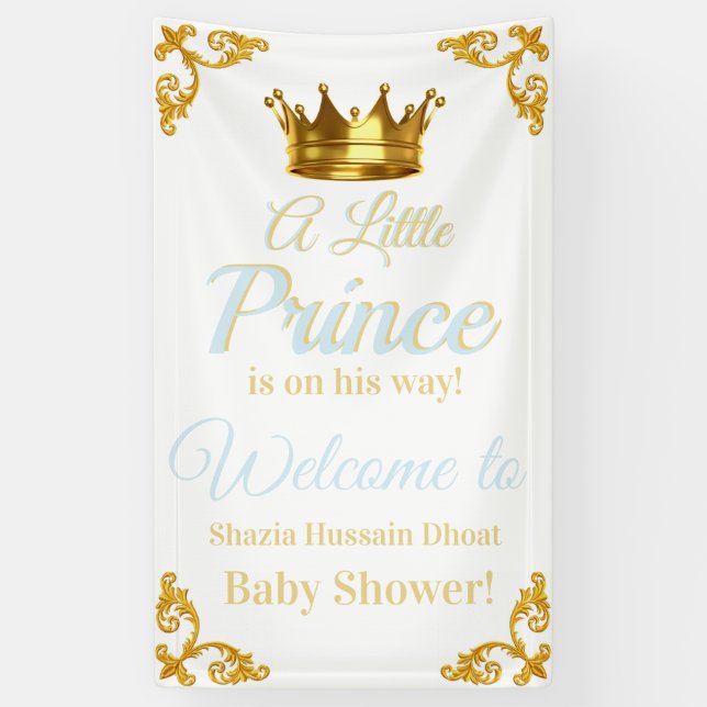Royal Prince Baby Shower Banner (Vertical)