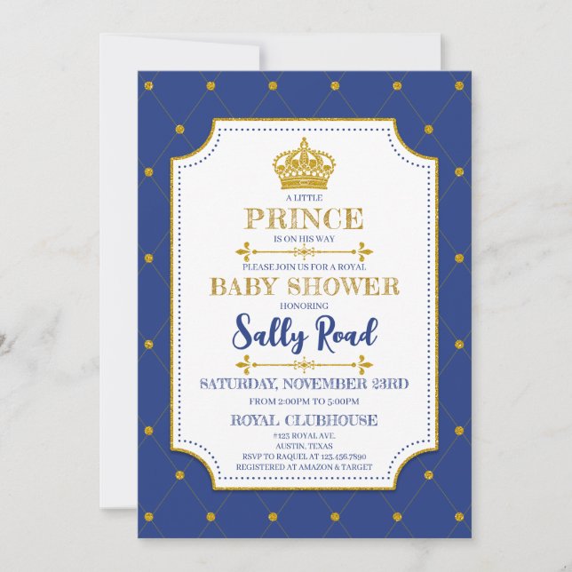 Royal Prince Baby Shower Invitation (Front)