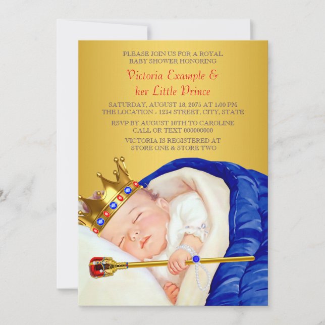 Royal Prince Baby Shower Invitation (Front)