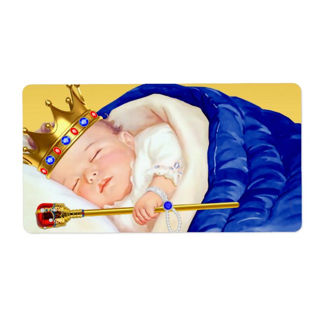 Royal Prince Baby Shower Water Bottle Labels (Front)