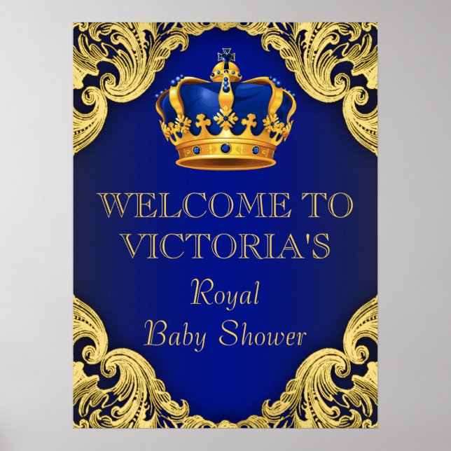 Royal Prince Baby Shower Welcome Sign (Front)