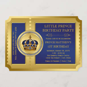Royal Prince Birthday Party Invitation