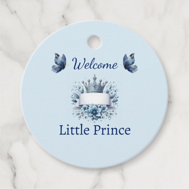Royal Prince Blue Favour Tag (Front)