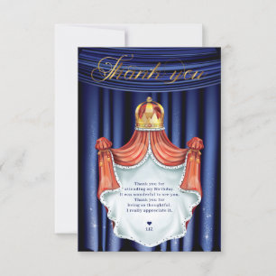 Royal Prince Blue Gold Thank You Card