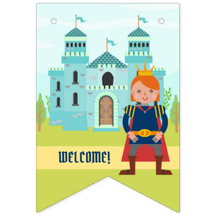Royal Prince Boy Birthday Party Bun Bunting