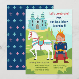 Royal Prince Boy Birthday Party Invitation