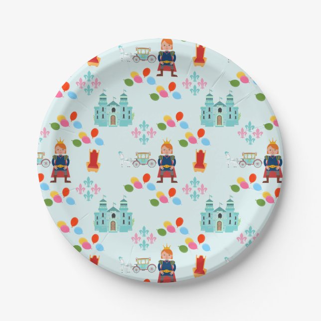 Royal Prince Boy Birthday Party Paper Plate (Front)