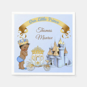 Royal Prince Castle Carriage Blue Gold Boy Napkin