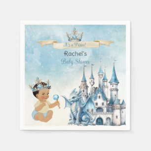 Royal Prince Castle Dragon Crown Blue Gold Boy Napkin