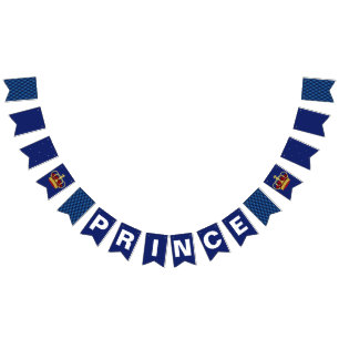 Royal Prince Crown & Royal Blue Baby Shower Bunting