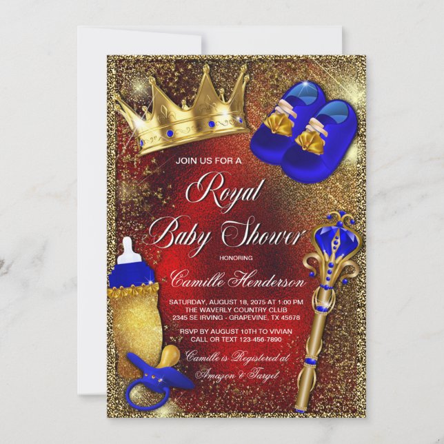 Royal Prince King Baby Shower Invitation (Front)