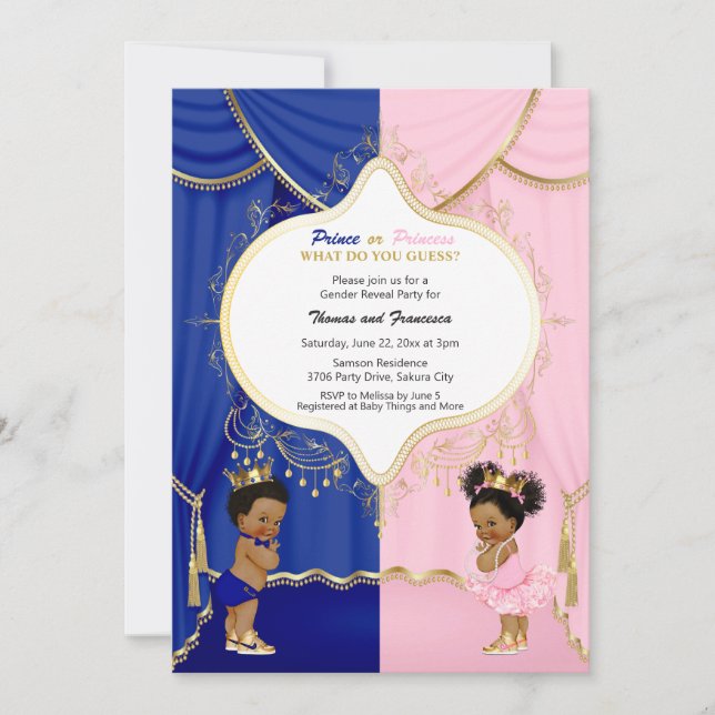 Royal Prince or Princess Gender Reveal Invitation (Front)