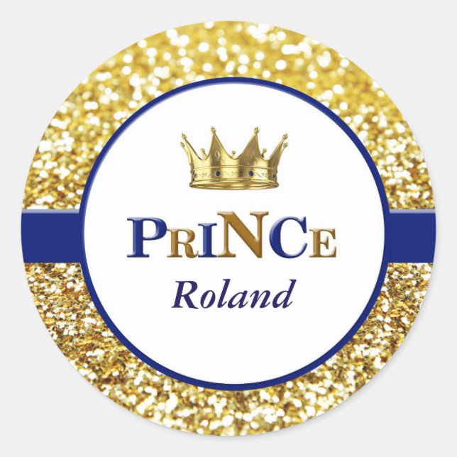 Royal prince stickers in blue and gold (Front)