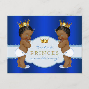 Royal Prince Twin African American Baby Shower Invitation