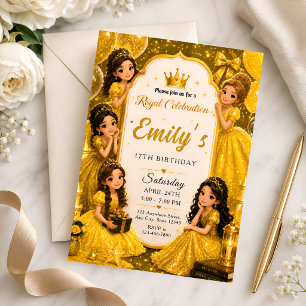 Royal Princess 17th Birthday Invitation Girl