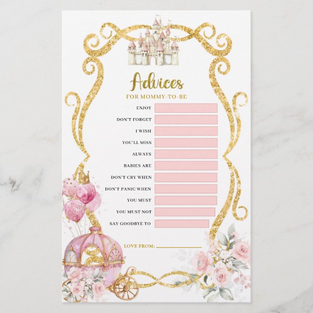 Royal Princess Advices for Mum-to-be Games (Front)