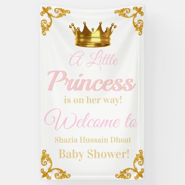 Royal Princess Baby Shower Banner (Vertical)