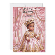 Royal Princess Baby Shower Pink Gold Tiara Ethnic