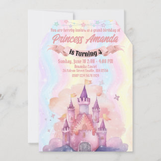 Royal Princess Birthday Invitation Girl Pink