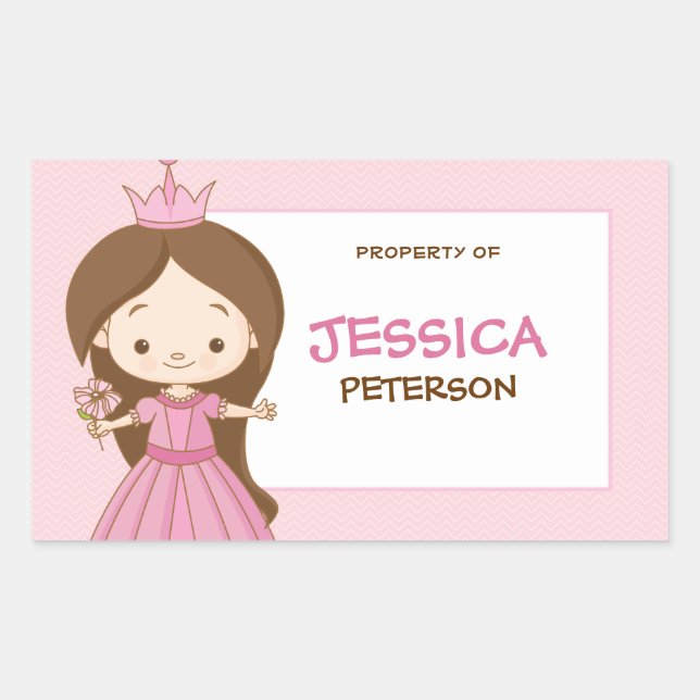 Royal Princess Book Label / Gift Tag Sticker (Front)