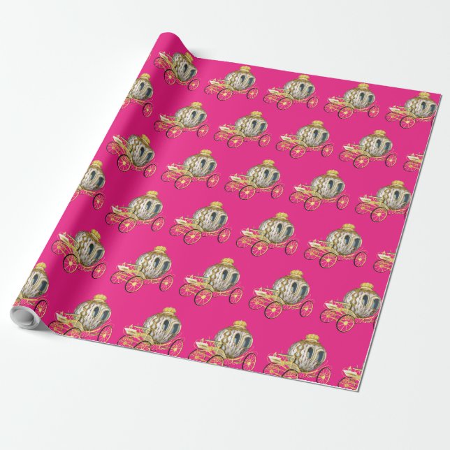 Royal Princess Carriage Wrapping Paper (Unrolled)