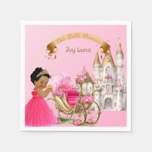 Royal Princess Castle Carriage Pink Gold Girl Napkin