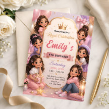 Royal Princess Celebration 4th Birthday Invitation