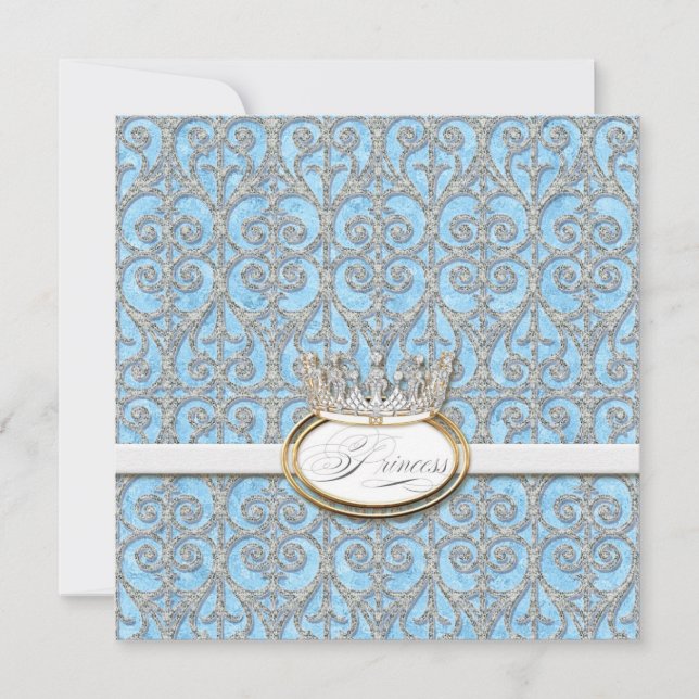 Royal Princess Crown Baby Girl Birth Announcement (Front)