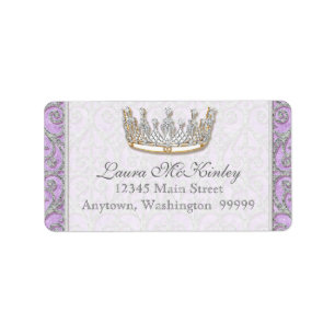 Royal Princess Crown Baby Matching Address Label