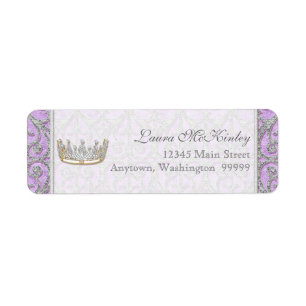 Royal Princess Crown Baby Matching Address Label