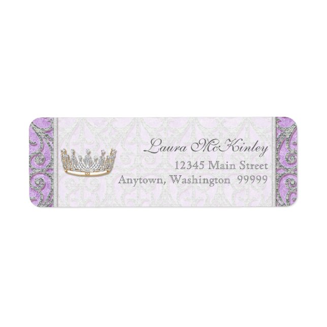 Royal Princess Crown Baby Matching Address Label (Front)