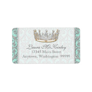 Royal Princess Crown Baby Matching Address Label