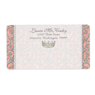 Royal Princess Crown Baby Matching Address Label