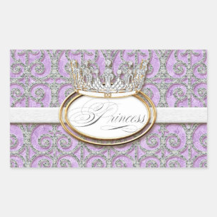 Royal Princess Crown Girl Baby Shower Sticker Seal