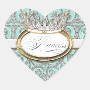 Royal Princess Crown Girl Baby Shower Sticker Seal