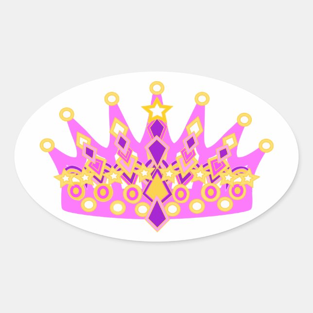 Royal Princess Crown Oval Sticker (Front)
