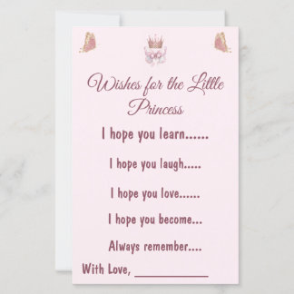 Royal Princess Pink Baby Wishes Card