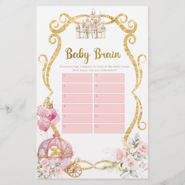 Royal Princess Pink Carriage Baby Brain Games (Front)