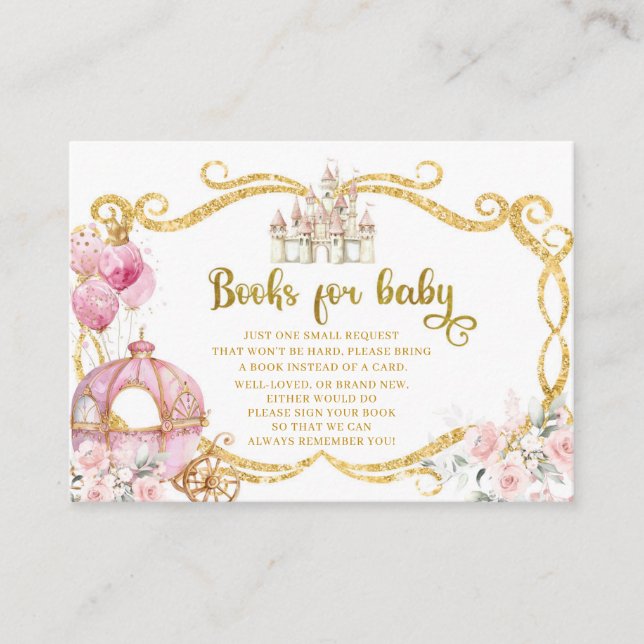 Royal Princess Pink Carriage Books for Baby Enclosure Card (Front)