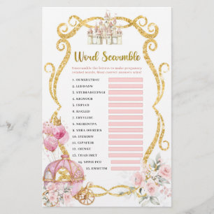 Royal Princess Pink Carriage Word Scramble Games