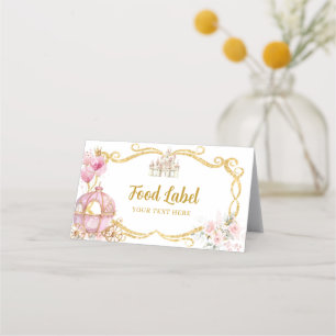 Royal Princess Pink Pumpkin Carriage Food Label Appointment Card