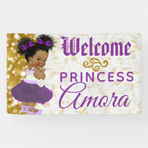 Royal Princess Purple Gold Elegant Welcome Banner