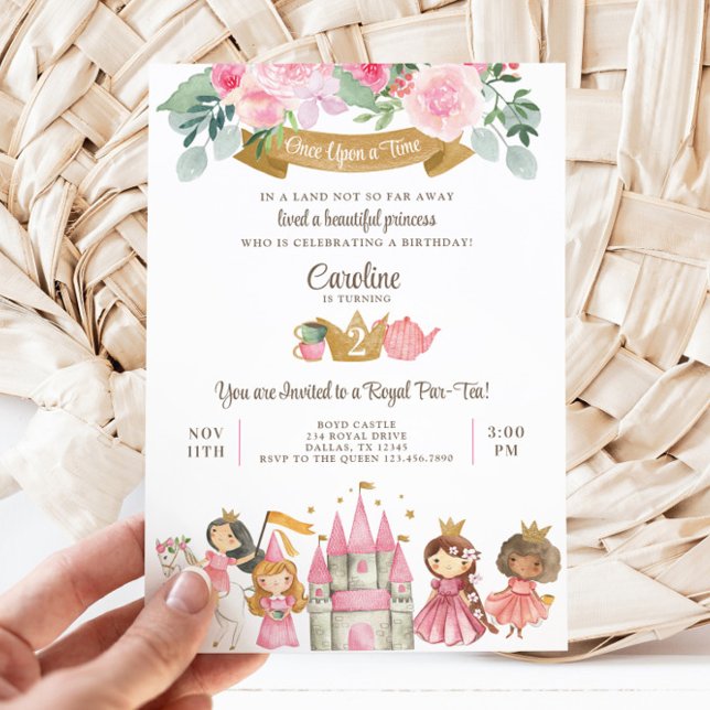 Royal Princess Tea Party Birthday Invitation (Princess Tea Party Birthday Invitation)