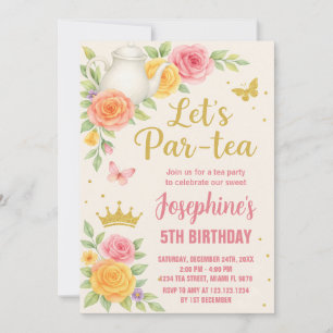 Royal Princess Tea Party Birthday Invitation