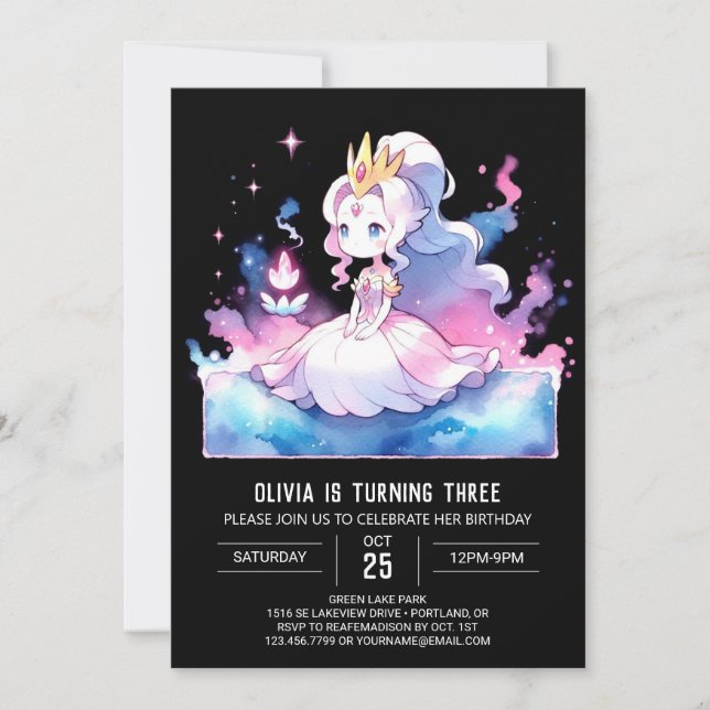 Royal Printable Princess Birthday Invitation (Front)