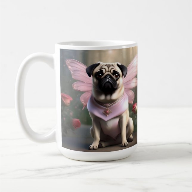 Royal Pug: The Princess Fairy of Enchanted Realms Coffee Mug (Left)