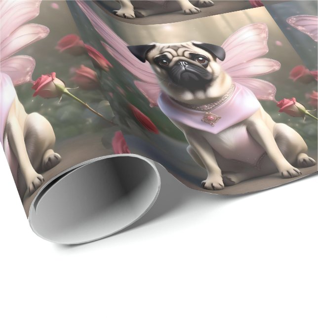Royal Pug: The Princess Fairy of Enchanted Realms Wrapping Paper (Roll Corner)